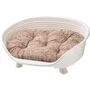 Ferplast - Panier corbeille coussin relax blanc pour chat et chien, Taille L 73 x 55 x 27 cm, avec appui-tête et coussin