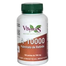 Vbyotics Vitamina A 10000 - 180 Perles - 10 000 UI - Complément Alimentaire pour Vision, Peau, Système Immunitaire
