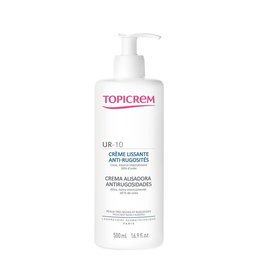 Topicrem UR-10 Crème Lissante Anti-Rides pour Peaux Extrêmement Sèches et Rêches, 10% d'Urée et Cire d'Abeille, Sans Parabènes, 500 ml avec Dosificateur