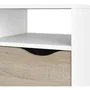 ARO - Meuble TV 4 niches 2 tiroirs avec glissières métalliques - Blanc et chêne Sonoma - 117,2 x 39,1 x 57,4 cm - Capacité 26 kg