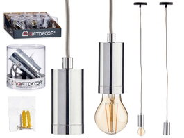 GIFTDECOR Lampara Colgante Acero Plata