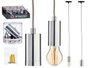 Giftdecor Lampe Suspendue Acier Argenté 10x10x94 cm (Set de 12)