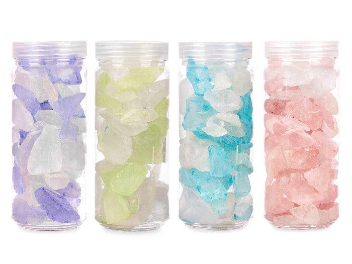 Giftdecor Bocal 600g Quartz Couleurs Assorties 6x15x6cm (Set de 12)