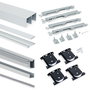 Emuca Kit de ferrures pour Placard 81 2 coulissants et fermeture souple, profilé Wave, épaisseur 16mm, panneaux non inclus, Anodisé mat