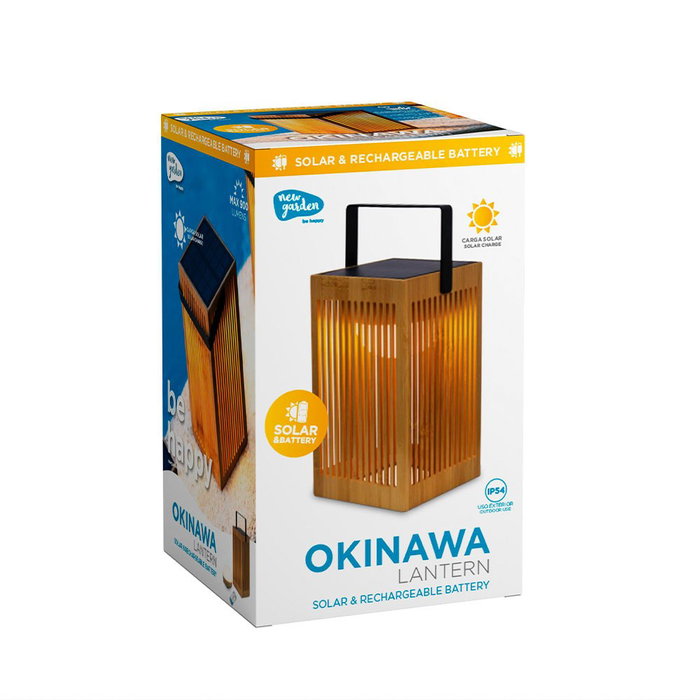 New Garden Okinawa Lanterne solaire à main avec ampoule rechargeable