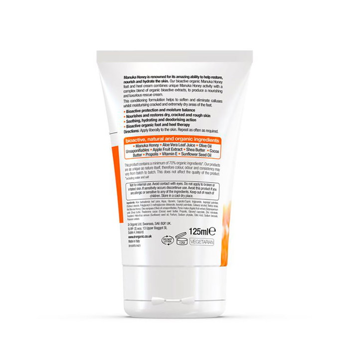 Dr. Organic Crème Pieds et Talons au Miel de Manuka - Hydratante et Réparatrice, 125 ml Dr. Organic Crème Pieds et Talons au Miel de Manuka - Hydratante et Réparatrice, 125 ml