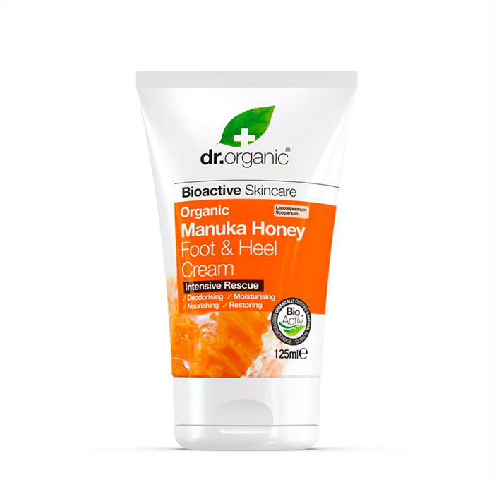 Dr. Organic Crème Pieds et Talons au Miel de Manuka - Hydratante et Réparatrice, 125 ml Dr. Organic Crème Pieds et Talons au Miel de Manuka - Hydratante et Réparatrice, 125 ml