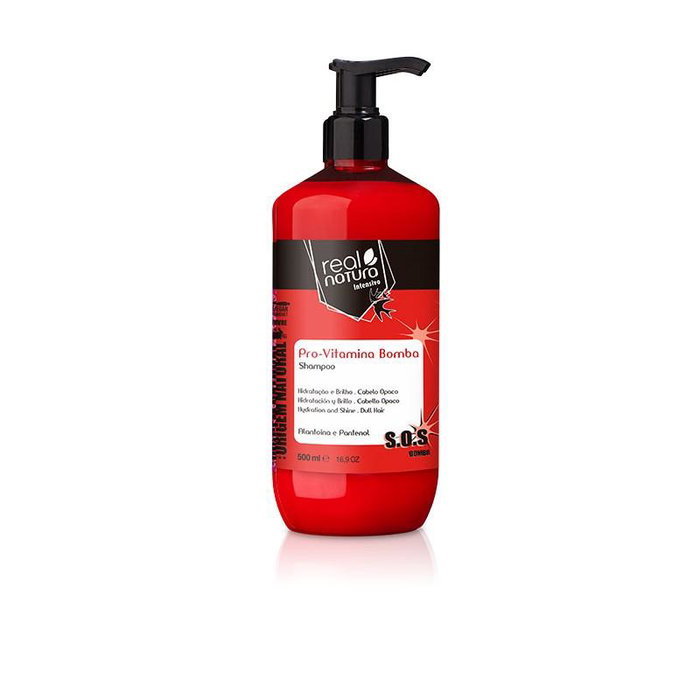 Real Natura - Shampooing réparateur sans sel pro-vitamine Bomba, fortifiant et hydratant, 500 ml Real Natura - Shampooing réparateur sans sel pro-vitamine Bomba, fortifiant et hydratant, 500 ml