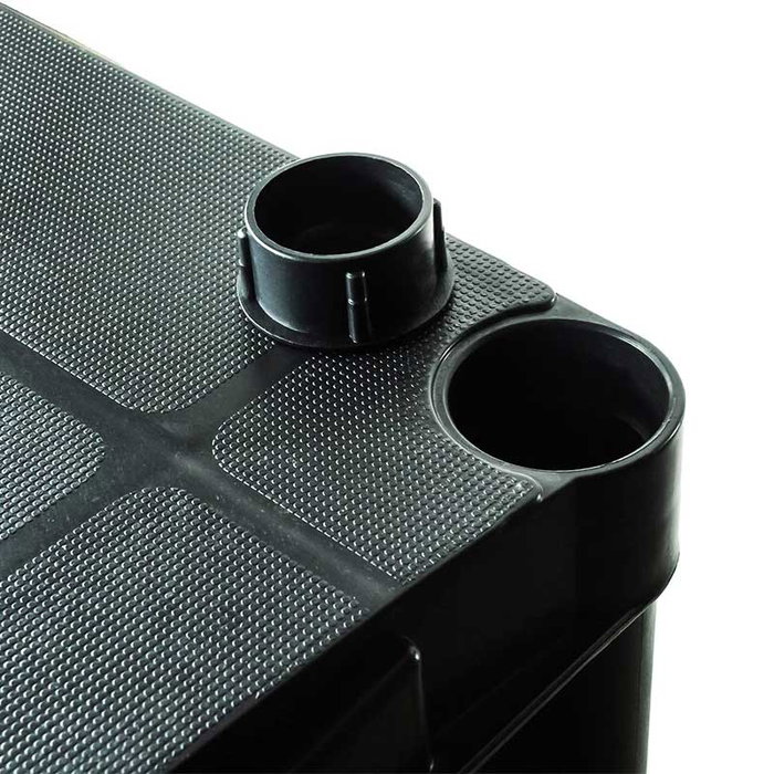 Marbueno Étagère 4 Tablettes Plastique Noir 61x31x131 cm Jardin Extérieur Intérieur 25 kg 10537