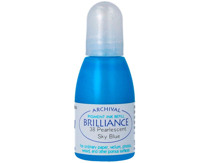 Tsukineko Tinta BRILLIANCE bleu ciel effet nacré recharge 20ml Tsukineko Tinta BRILLIANCE bleu ciel effet nacré recharge 20ml