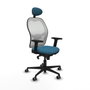 Piqueras y Crespo 2D036G1 Chaise de Bureau avec Appui-tête Blanc Vert pétrole