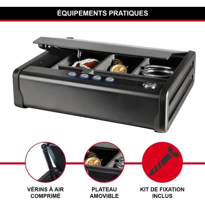 Masterlock Coffre-fort Compact 2,3L avec Clé et Code Électronique Masterlock Coffre-fort Compact 2,3L avec Clé et Code Électronique