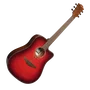 LAG Guitare Acoustique Dreadnought A/E Cutaway - Édition Limitée Red Burst