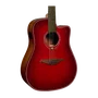 LAG Guitare Acoustique Dreadnought A/E Cutaway - Édition Limitée Red Burst