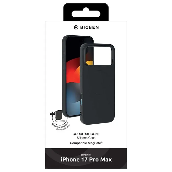 BBC Coque MagSafe pour iPhone 17 Pro Max en silicone noire - Protection premium et élégante, compatible MagSafe