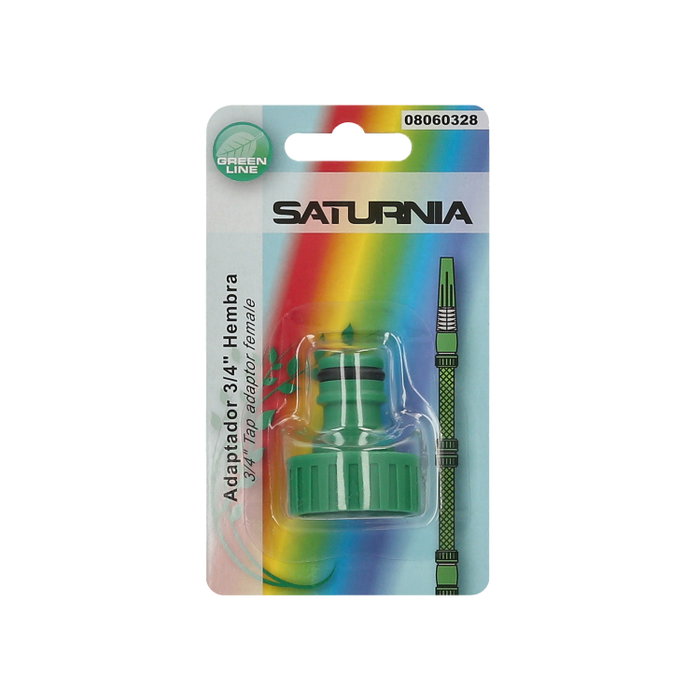 SATURNIA Raccord tuyau plastique 3/4 femelle blister SATURNIA Raccord tuyau plastique 3/4 femelle blister