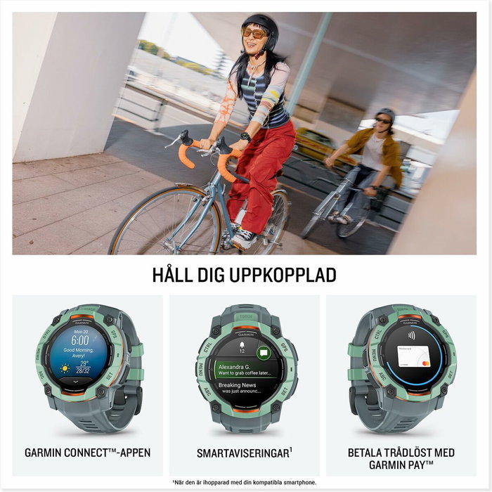 Garmin Instinct 3 Montre GPS Connectée AMOLED 50 mm Vert/bleu-violet
