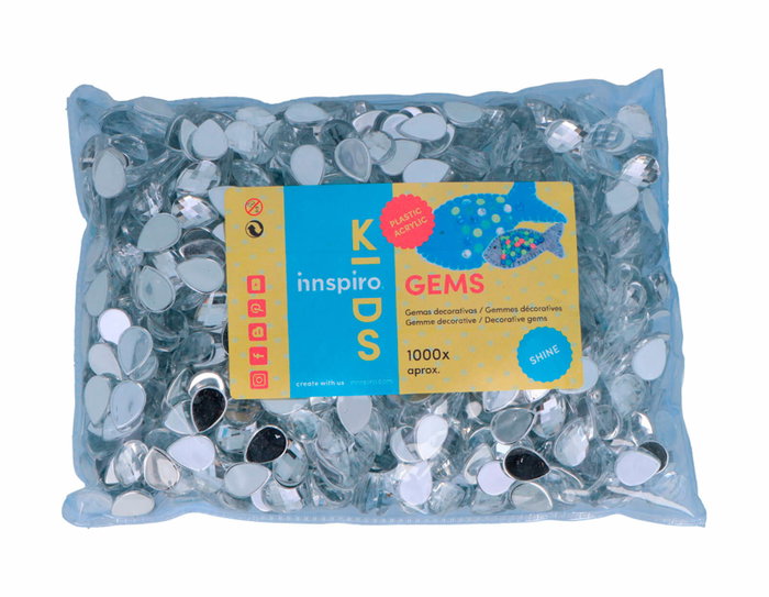 Innspiro Gemas decorativas acrílicas gota transparente 10x14mm