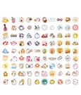 Sakami Merchandise Molang stickers Sweet Moments, 90 pièces