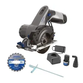 Dremel Blueprint CS12V-S1 Scie compacte 12V avec batterie 2Ah, chargeur et 3 accessoires – Scie à onglet légère pour coupes droites et à biseau