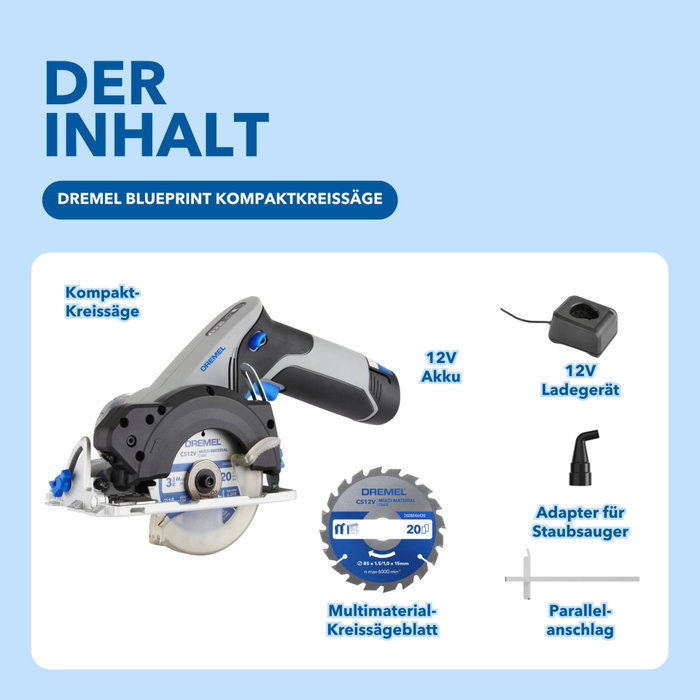 Dremel CS12V-S1 Scie compacte 12V avec batterie 2Ah et chargeur