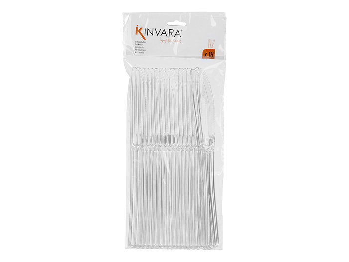 KINVARA Set de 18 couteaux en plastique transparent