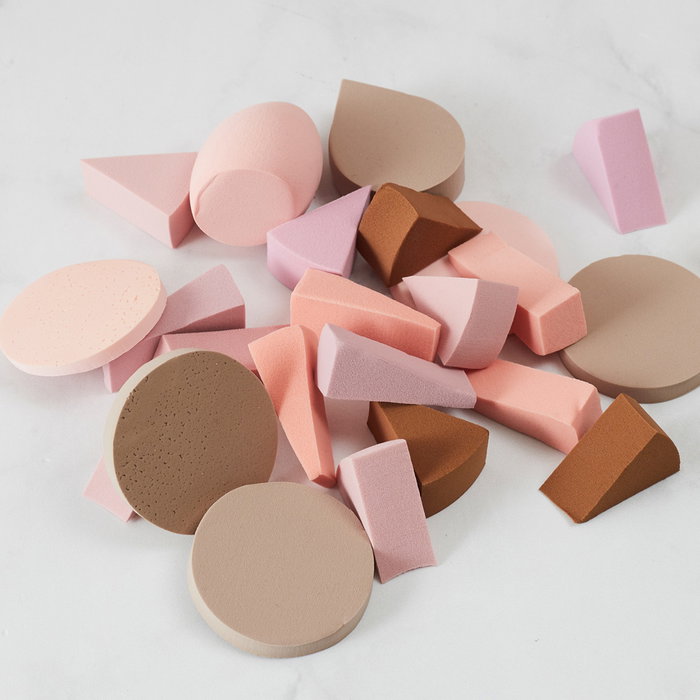 Cosmetic Club Lot de 25 éponges de maquillage de 5 formes différentes