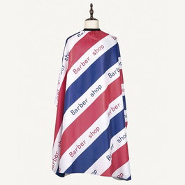 Zzmen - Cape de coupe pour homme rayée style barber Texas - En polyester avec fermeture à bouton-pression - 60x145 cm