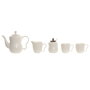 Ensemble de tasses à café Home ESPRIT Blanc Brun foncé Bambou Porcelaine 240 ml 6 Pièces