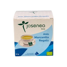JOSENEA Anis-Manzanilla-Regaliz 10 pyramides ensobradas BIO