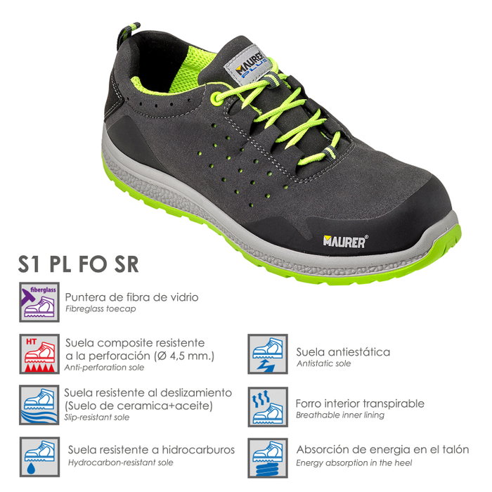 MAURER Resia Chaussures de Sécurité Sport S1 Taille 43 MAURER Resia Chaussures de Sécurité Sport S1 Taille 43