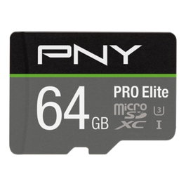 PNY Carte Mémoire Micro SD Pro Elite 64 GB avec Adaptateur