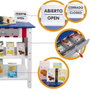 Color Baby Supermarché en Bois Woomax avec 25 Accessoires et Caisse Enregistreuse Électrique - 48x30x70 cm