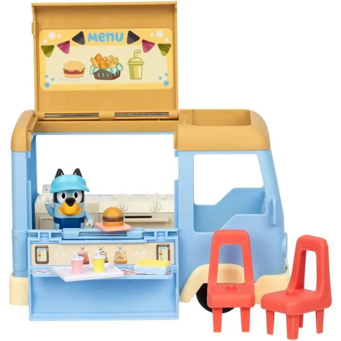 Bluey Foodtruck - Véhicule Jouet Cuisine avec Figurine Bluey, 4 Accessoires et Autocollants - Jeu d'Imitation pour Enfants dès 3 Ans Bluey Foodtruck - Véhicule Jouet Cuisine avec Figurine Bluey, 4 Accessoires et Autocollants - Jeu d'Imitation pour Enfants dès 3 Ans