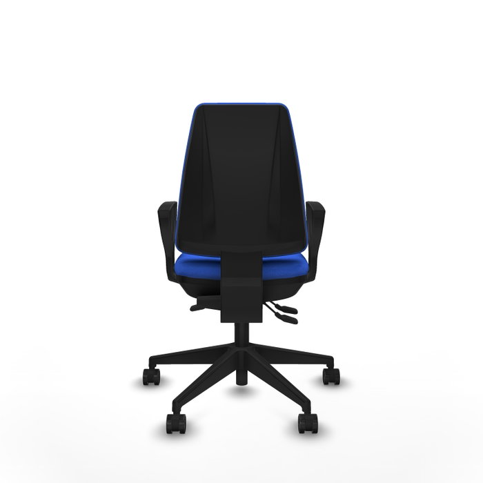 PIQUERAS Y CRESPO Chaise Elche Asynchrone Tissu Bleu Base pyramidale noire PIQUERAS Y CRESPO Chaise Elche Asynchrone Tissu Bleu Base pyramidale noire