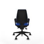 PIQUERAS Y CRESPO Chaise Elche Asynchrone Tissu Bleu Base pyramidale noire