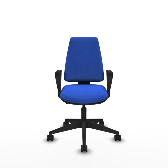 PIQUERAS Y CRESPO Chaise Elche Asynchrone Tissu Bleu Base pyramidale noire PIQUERAS Y CRESPO Chaise Elche Asynchrone Tissu Bleu Base pyramidale noire