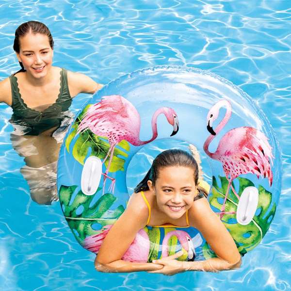 Intex Bouée Roue Tropical 97 cm avec Poignées (+ 9 ans) - Modèles assortis