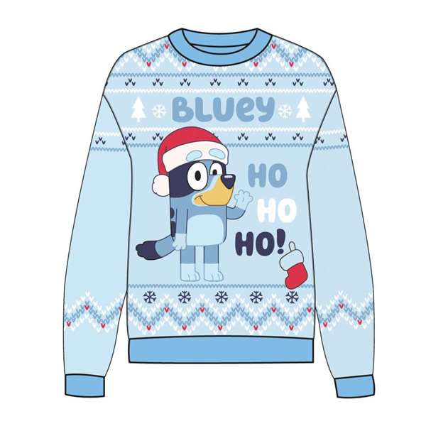 Cerdá - Sweater en maille motif Bluey de Noël pour enfant - 6 ans - Bleu clair Cerdá - Sweater en maille motif Bluey de Noël pour enfant - 6 ans - Bleu clair