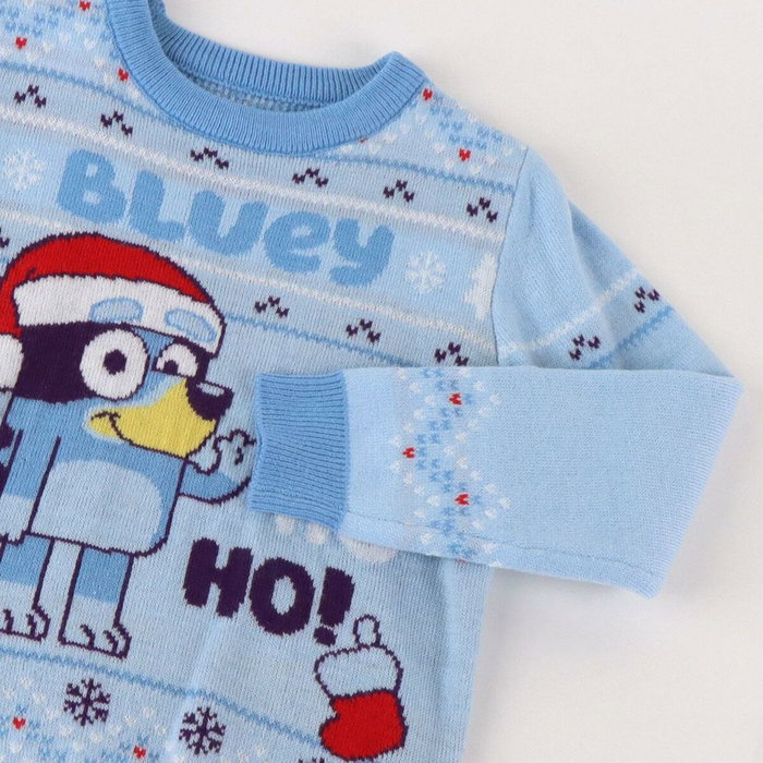 Cerdá - Sweater en maille motif Bluey de Noël pour enfant - 6 ans - Bleu clair