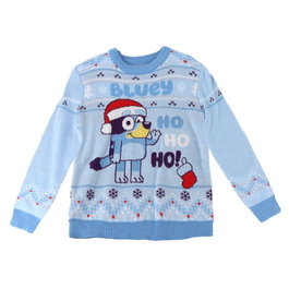 Cerdá - Sweater en maille motif Bluey de Noël pour enfant - 6 ans - Bleu clair
