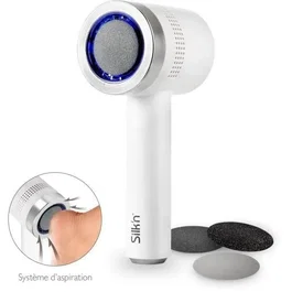 Silk'N Râpe électrique anti-callosités Vacupedi avec aspiration intégrée et 2 râpes
