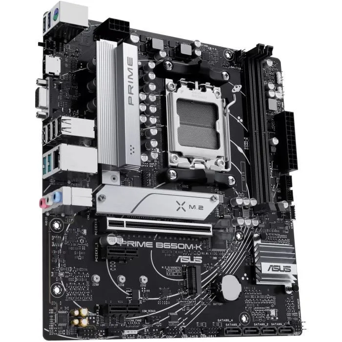 Asus Carte mère PRIME B650M-K, AMD B650, Socket AM5 micro ATX, DDR5, 2.5 GbE, M.2, pour Ryzen 7000