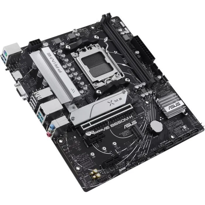 Asus Carte mère PRIME B650M-K, AMD B650, Socket AM5 micro ATX, DDR5, 2.5 GbE, M.2, pour Ryzen 7000