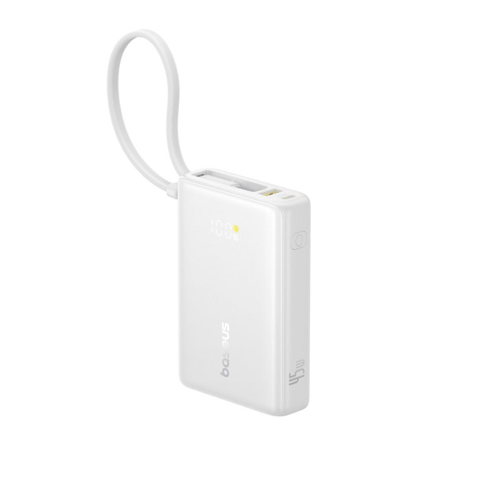 Baseus PicoGo Digital Display Power Bank 10000mAh 45W blanc Baseus PicoGo Digital Display Power Bank 10000mAh 45W blanc
