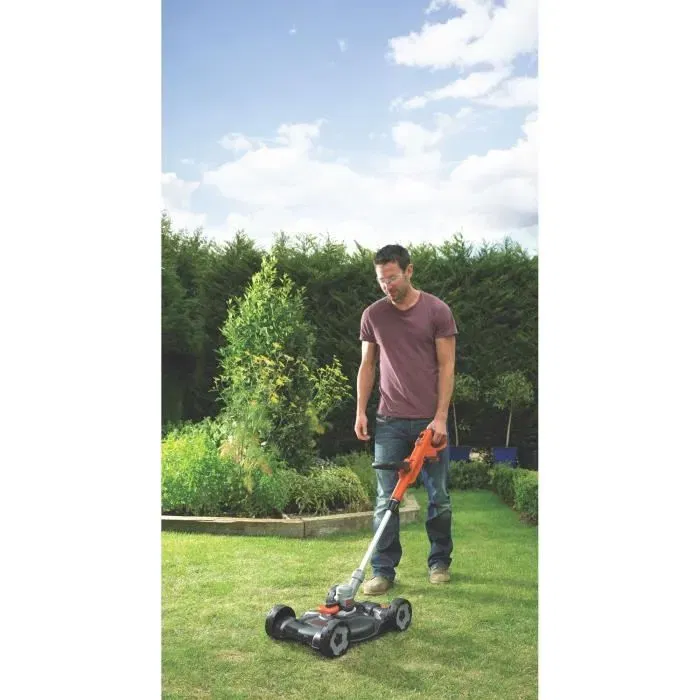 Black + Decker STC1820CM-QW Coupe-Bordures 3 en 1 sans Fil 18V avec Batterie 2Ah et Chargeur - 28 cm - Dresse-Bordures et Tonte