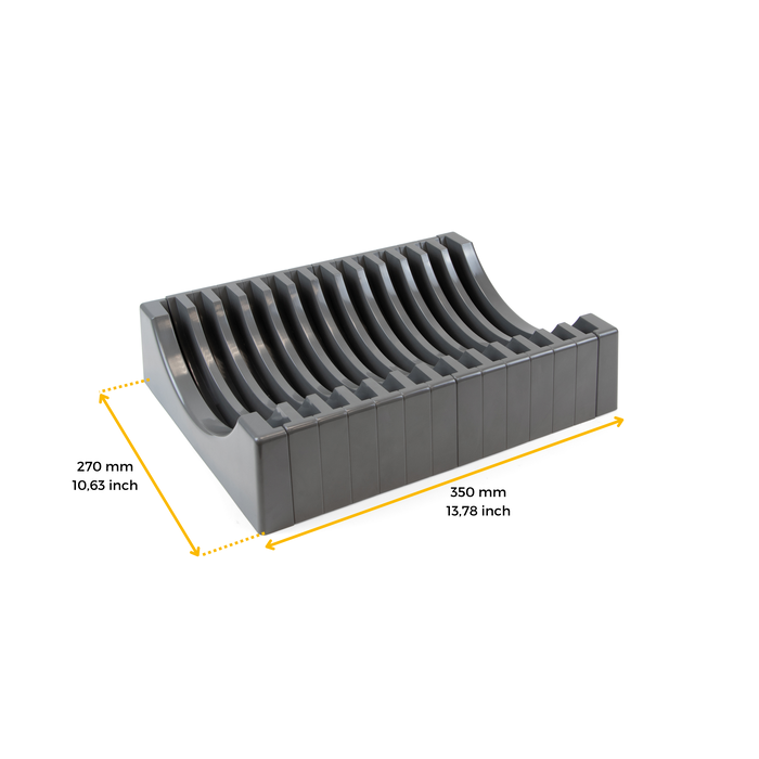 Emuca Kit de rangement pour assiettes, 13 assiettes maximum, Plastique, Gris antracite