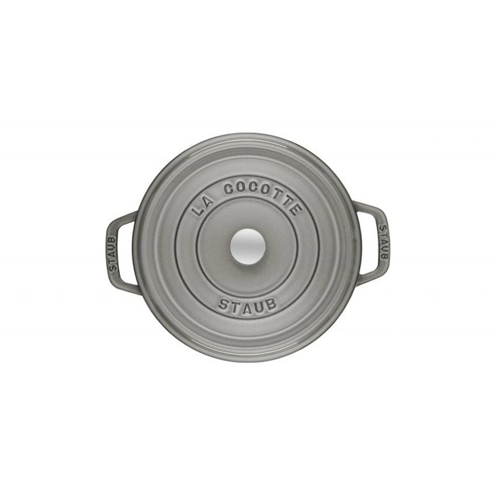 Staub Casserole Ronde Roaster 20 cm en Fonte Gris - Réf. 40509-304-0 (405093040)