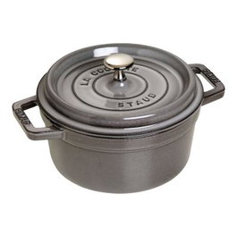 Staub Casserole Ronde Roaster 20 cm en Fonte Gris - Réf. 40509-304-0 (405093040)