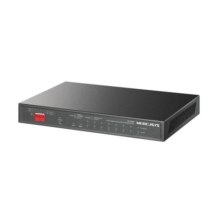 Mercusys MS110GMP Switch 10 Ports Gigabit PoE+ 111 W, non géré, Plug and Play, silencieux, 8 ports PoE+ 30 W, 2 uplink, Mode étendu 250 m Mercusys MS110GMP Switch 10 Ports Gigabit PoE+ 111 W, non géré, Plug and Play, silencieux, 8 ports PoE+ 30 W, 2 uplink, Mode étendu 250 m
